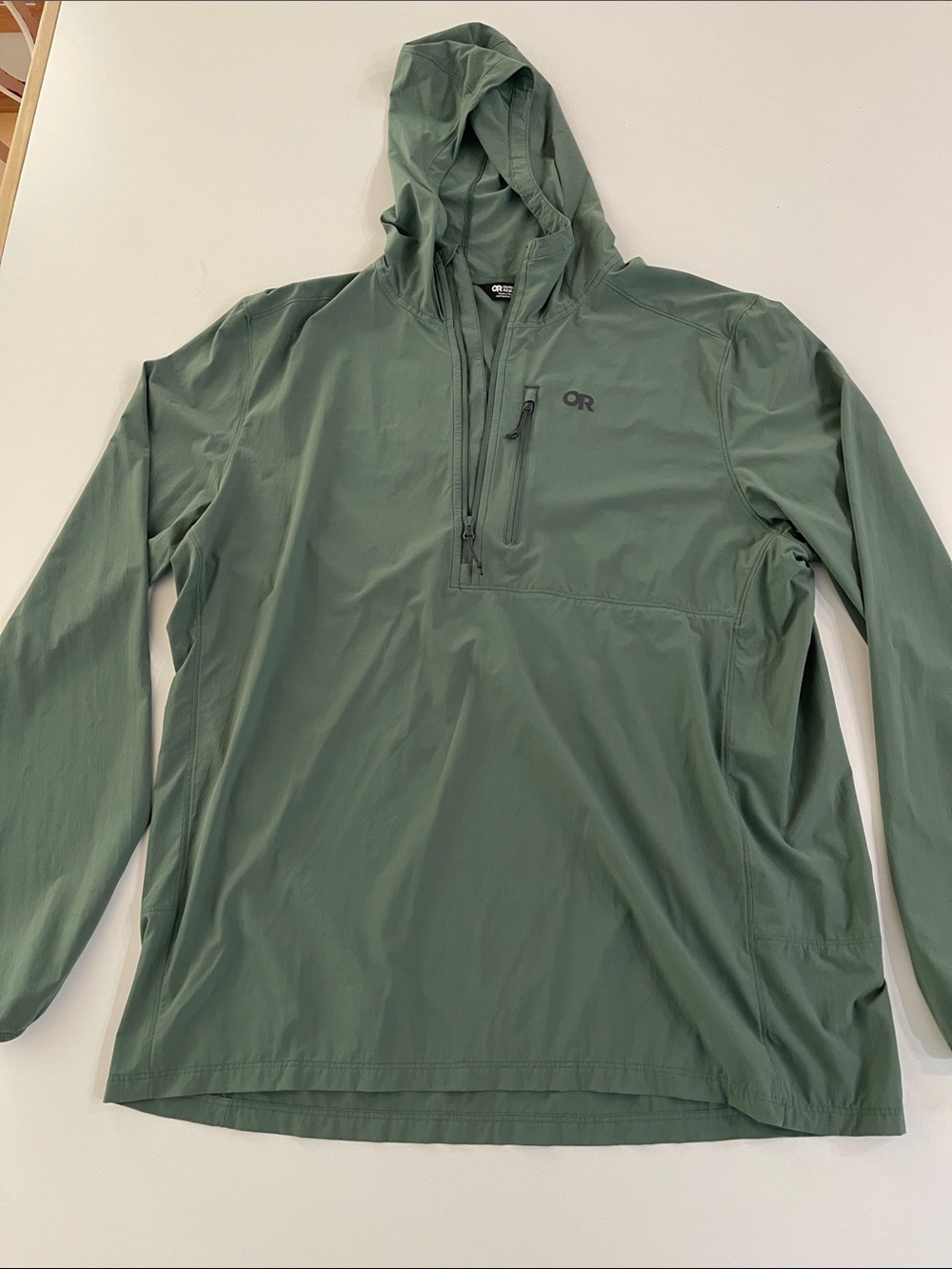 Outdoor Research Olive Green Hooded Lightweight Pullover